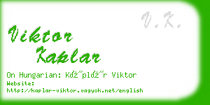 viktor kaplar business card